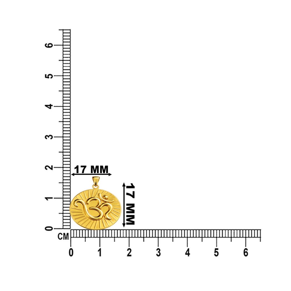 Om Shakti Sunray Coin Pendant