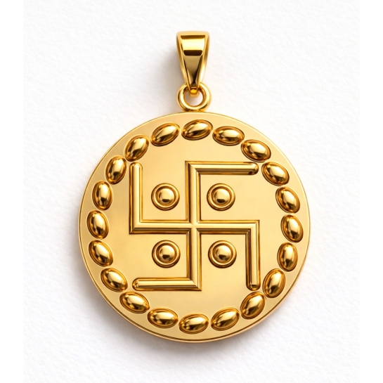 Shubh Swastik Gold Coin Pendant