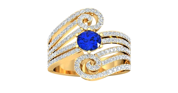 naina creations Crystal Naira Peacock Feather Blue Ring for Women :  Amazon.in: Jewellery