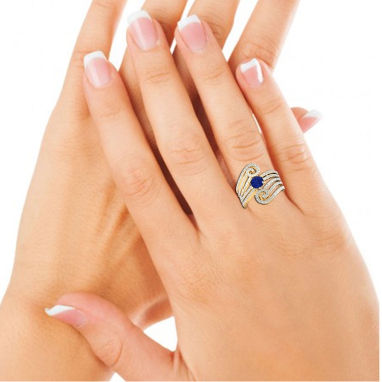 Aashirya Simulated Diamond and Gemstone Ring