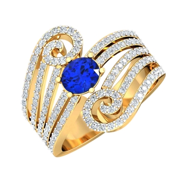 Aashirya Simulated Diamond and Gemstone Ring