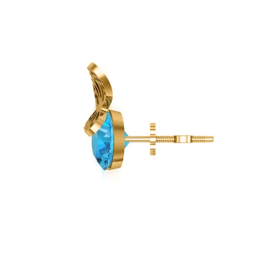Aaditri Blue Topaz Butterfly Gold Studs Earrings Design for daily use