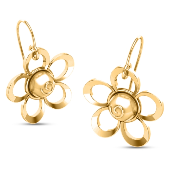 Aahana Drop Gold Earrings Design for daily use