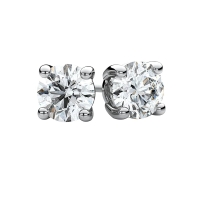 White Gold Simulated Diamond Stud Earrings