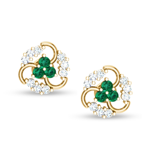 Meenu Emerald Stud Earrings