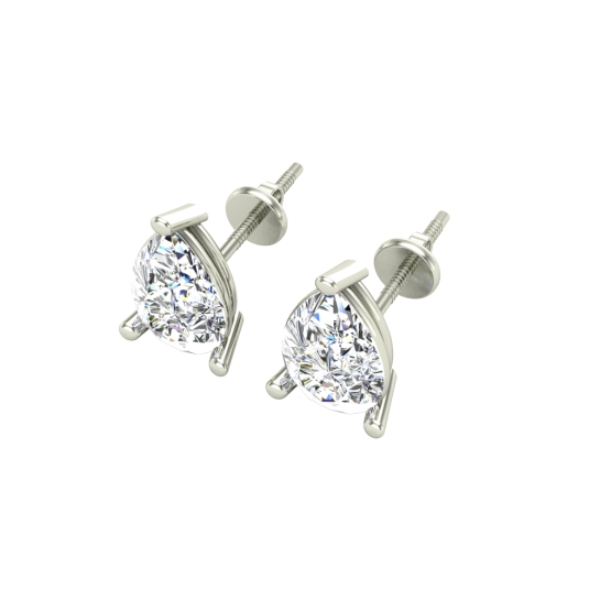 Aanandita White Gold Stud Earrings for Women