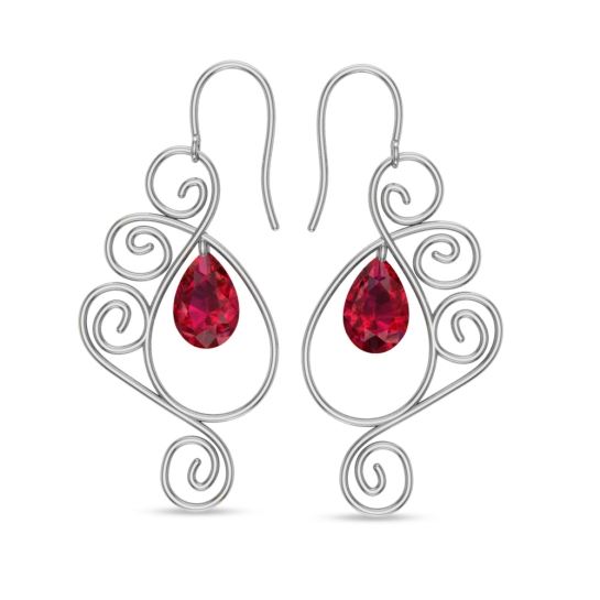 Lyla Ruby Gold Drop Earrings Design for daily use 