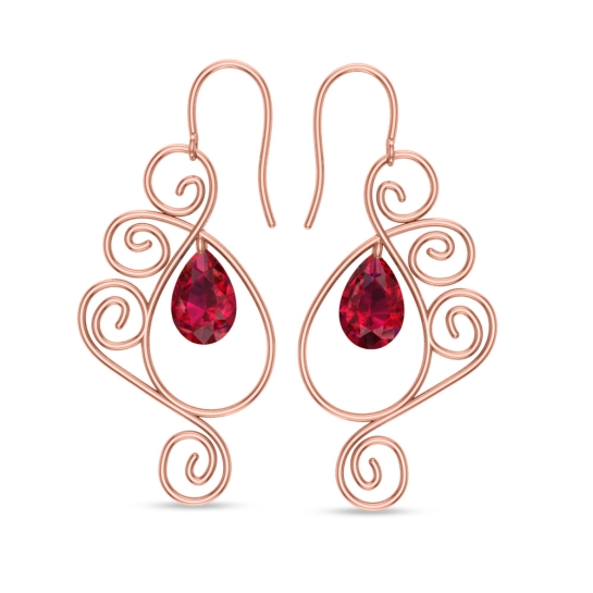 Babitha Ruby Gold Drop Earrings Design For daily use 
