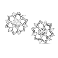 Badarivasa White Gold Stud Earrings