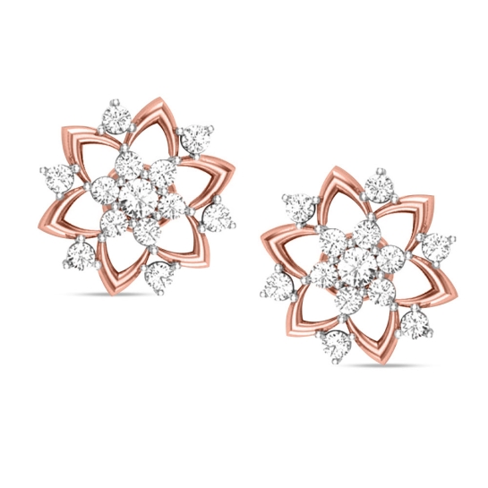 Badarivasa Rose Gold Stud Earrings