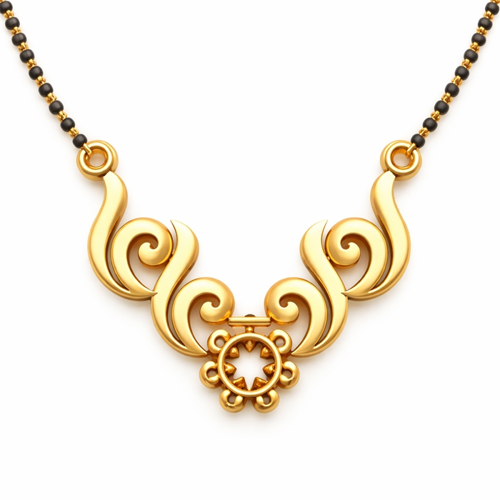 Aahana Yellow Mangalsutra Designs in Gold