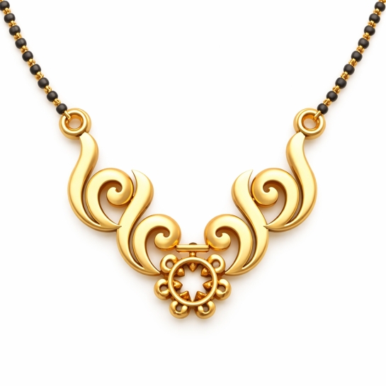 Aahana Yellow Mangalsutra Designs in Gold