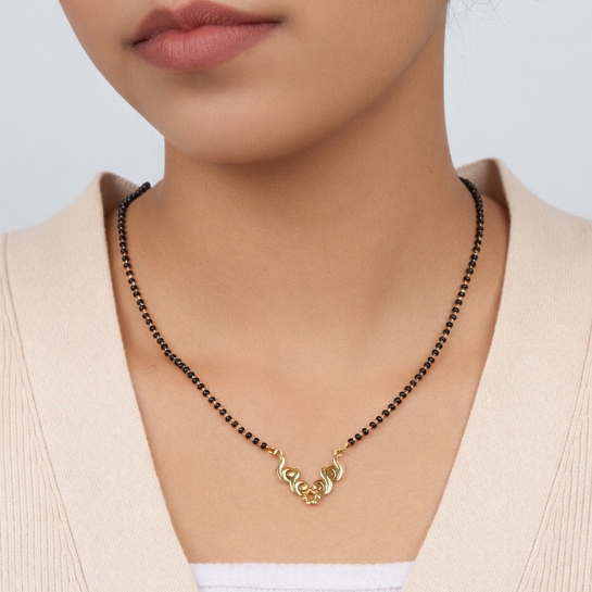 Aahana Yellow Mangalsutra Designs in Gold