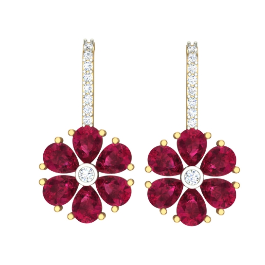 Ada Flower Drop Diamond Earrings