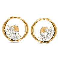 Eileena Yellow Gold Stud Earrings