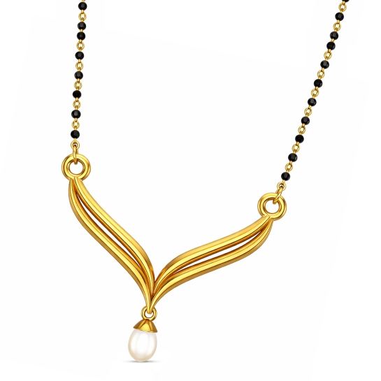 Ankita Yellow Mangalsutra Designs in Gold