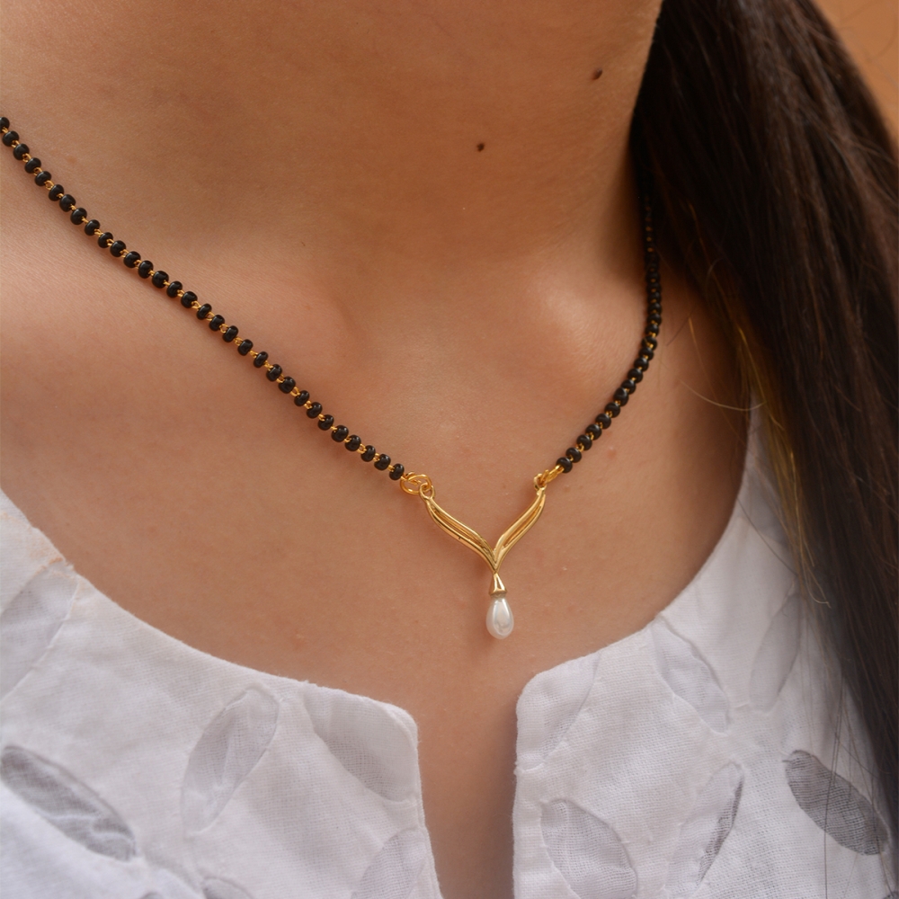 Ankita Yellow Mangalsutra Designs in Gold