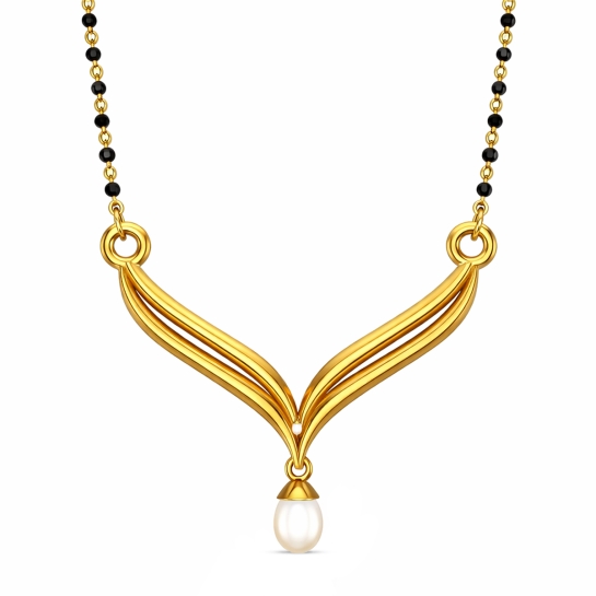 Ankita Yellow Mangalsutra Designs in Gold