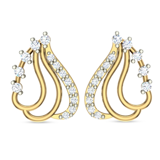 Buy Enchanting Floral Diamond Stud Earrings at Best Price | Tanishq UAE