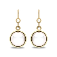 Naomi Pearl Drop Diamond Earrings 