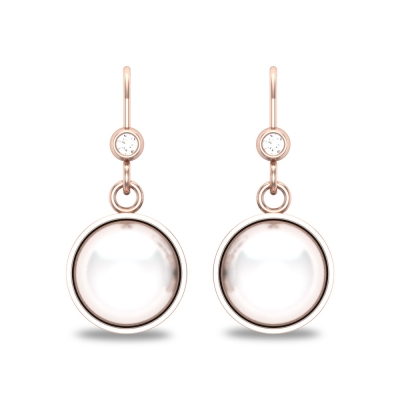Azmin Pearl Drop Diamond Earrings 