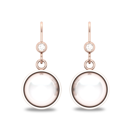 Azmin Pearl Drop Diamond Earrings 