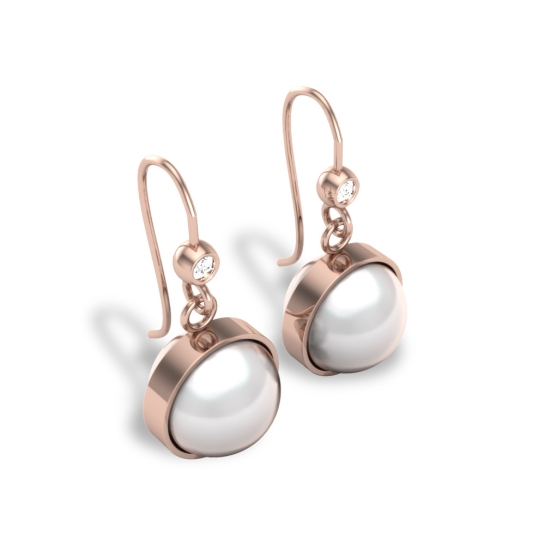 Azmin Pearl Drop Diamond Earrings 