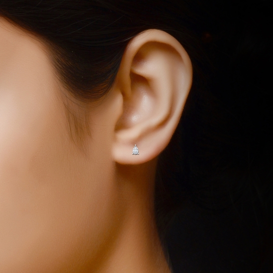 Aanandita White Gold Stud Earrings for Women