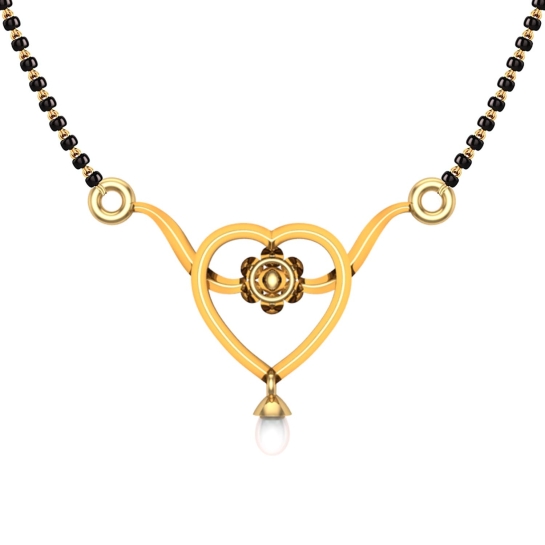 Rakhi Heart Mangalsutra Designs in Gold