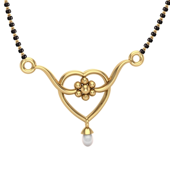 Rakhi Heart Mangalsutra Designs in Gold