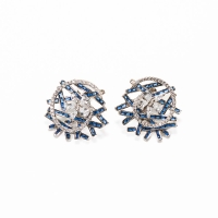 925 Sterling Silver Blue Stone Drop Earrings