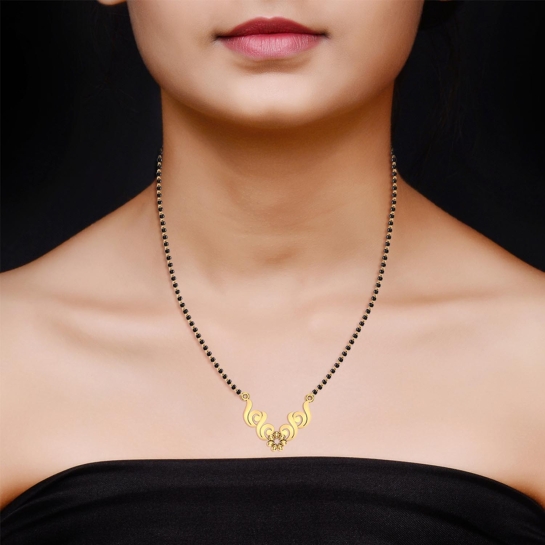 Aahana Yellow Mangalsutra Designs in Gold