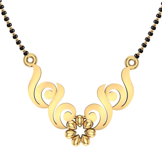 Aahana Yellow Mangalsutra Designs in Gold