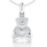 Teddy Love Heart Diamond Pendant