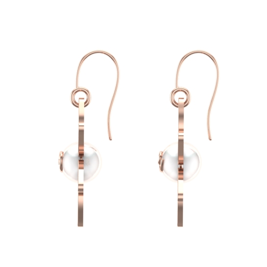 Iris Pearl Gold Drop Earrings for daily use 