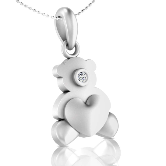 925 Silver Bear Cub Kids Pendant for Women and Girls