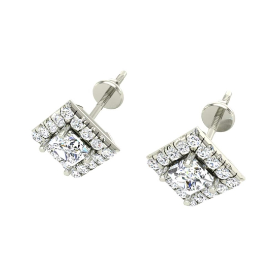 925 Silver Earrings Cubic Stud for Women and Girls