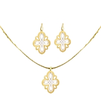 925 Sterling Silver Combo Gold Plated Drops and Pendant