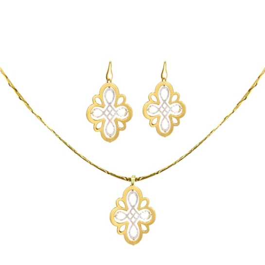 925 Sterling Silver Combo Gold Plated Drops and Pendant