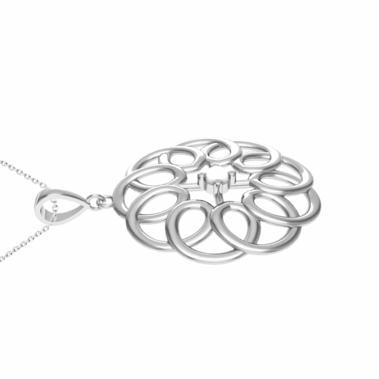 925 Sterling Silver Designer Round Shape Pendant