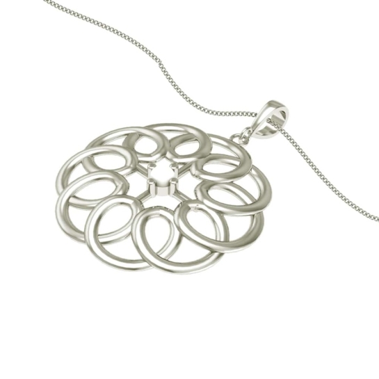 925 Sterling Silver Designer Round Shape Pendant