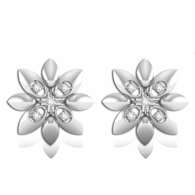 925 Sterling Silver Flower Shape Della Studs earrings