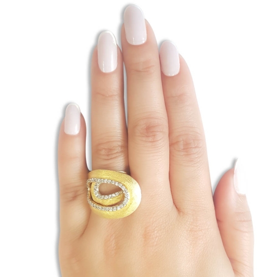 925 Sterling Silver Gold Plated Ring