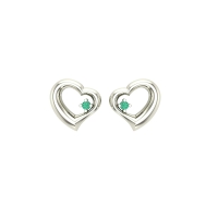 925 Sterling Silver With Heart Shape Studs earrings