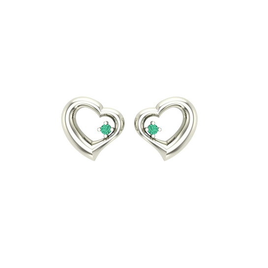 925 Sterling Silver With Heart Shape Studs earrings