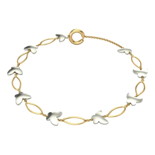 Butterfly Flexible 2 Tone Gold Bracelets