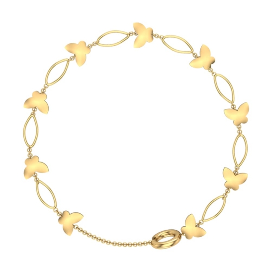 Butterfly Flexible 2 Tone Gold Bracelets