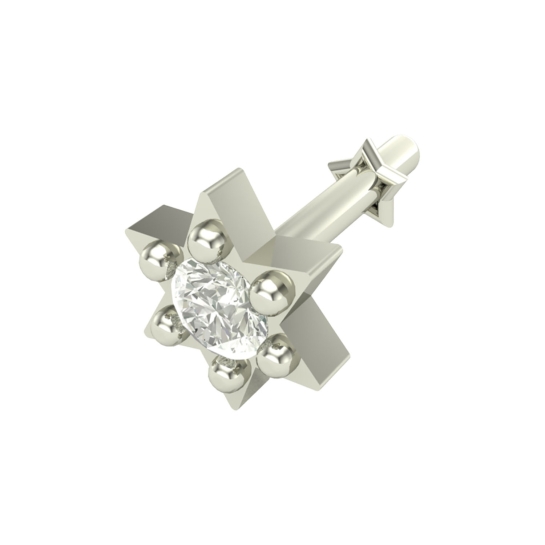 Beautiful Ayushi White Gold Diamond Nosepin