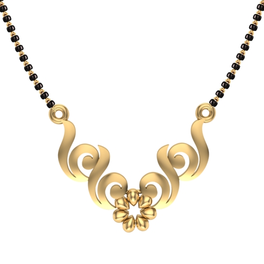 Aahana Yellow Mangalsutra Designs in Gold