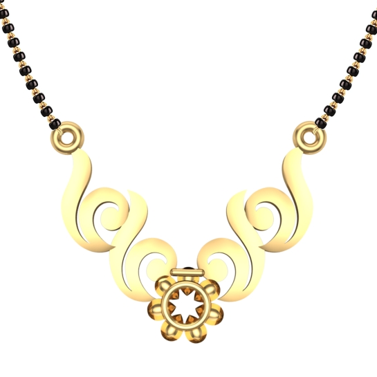 Aahana Yellow Mangalsutra Designs in Gold